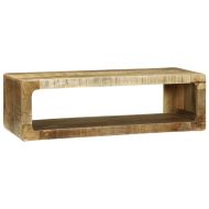 ТВ шкаф с рафт със съхранение Кафяво Масивна дървесина от манго