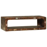 ТВ шкаф с рафт Многоцветен Масивна регенерирана дървесина