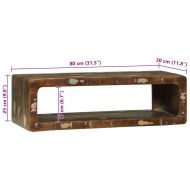 ТВ шкаф с рафт Многоцветен Масивна регенерирана дървесина