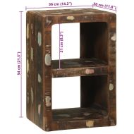 ТВ шкаф с рафт Многоцветен Масивна регенерирана дървесина