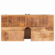 Шкаф за баня Кафяво Солидно мангово дърво и инженерно дърво