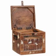 Кутия за съхранение със съхранение Кафяво Солидно мангово дърво