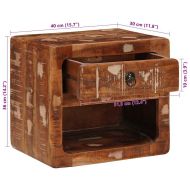 Стенен шкаф за нощно шкафче с рафт Многоцветен 40 x 30 x 36 см