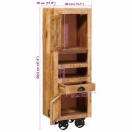 Висок шкаф Кафяво 40 x 30 x 120,5 см мангово дърво масив