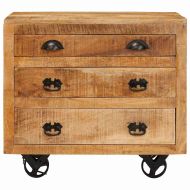 Страничен шкаф Кафяво 70 x 38 x 63 см мангово дърво масив