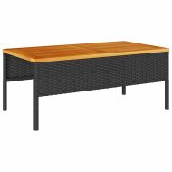 Градински Софа Комплект 6 pcs Черно и кремаво полиратан