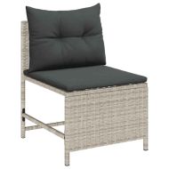 Градински Софа Комплект 6 pcs Светлосиво и тъмносиво полиратан