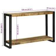 Конзолна маса Кафяво 120 x 33 x 75 см Грубо мангово дърво масив