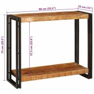 Конзолна маса Кафяво 90 x 33 x 75 см Грубо мангово дърво масив