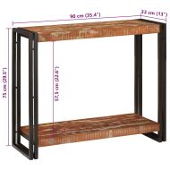Конзолна маса с рафт 90 x 33 x 75 см регенерирано дърво масив