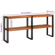 Конзолна маса Кафяво 160 x 33 x 75 см Акациево дърво масив