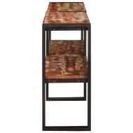 Конзолна маса с рафт Многоцветен регенерирано дърво масив