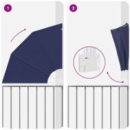 Прозорец за балкон Нейви синьо 115 x 115 см текстил