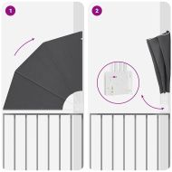 Прозорец за балкон Черно 115 x 115 см текстил