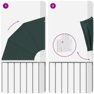 Прозорец за балкон Тъмнозелено 115 x 115 см текстил