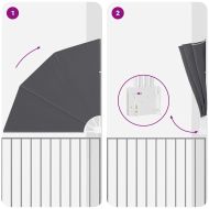 Прозорец за балкон Черно 140 x 140 cm текстил