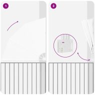 Прозорец за балкон Бяло 140 x 140 cm текстил