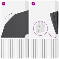 Прозорец за балкон Черно 210 x 210 cm текстил