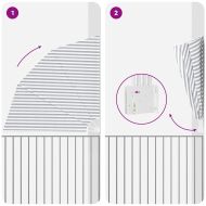 Прозорец за балкон Антрацит и бял 210 x 210 cm текстил