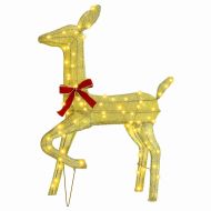 Семейство елени 3 pcs Топло бяло 68 x 26 x 127 см текстил