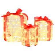 Декорация на подаръчна кутия 3 pcs Топло бяло 20 x 20 x 21 см