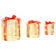 Декорация на подаръчна кутия 3 pcs Топло бяло 20 x 20 x 21 см