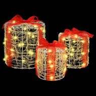 Декорация на подаръчна кутия 3 pcs Топло бяло 20 x 20 x 21 см