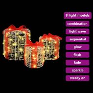 Декорация на подаръчна кутия 3 pcs Топло бяло 20 x 20 x 21 см