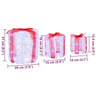 Декорация на подаръчна кутия 3 pcs Студено бяло 20 x 20 x 21 см