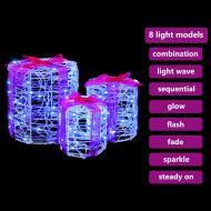 Декорация на подаръчна кутия 3 pcs Синьо 20 x 20 x 21 см Акрил