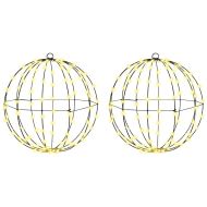 Топка с 192 LED светодиода 2 pcs Топло бяло 43.5 см Метал