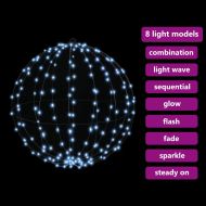 Топка с 384 LED светодиода 2 pcs Студено бяло 60 cm Метал