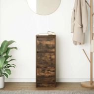 Сайдборд, опушен дъб, 29,5x34x76 см, инженерно дърво