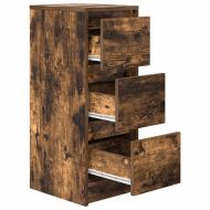 Сайдборд, опушен дъб, 29,5x34x76 см, инженерно дърво