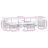 Градински комплект с възглавници, 8 части, дугласко дърво масив