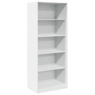 Гардероб, бял, 80x50x200 см, инженерно дърво