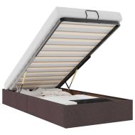 Османска рамка за легло без матрак, тъмнокафява, 80x200см, плат