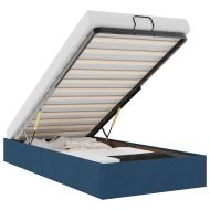 Османска рамка за легло без матрак, синя, 80x200 см, плат