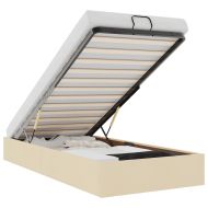 Османска рамка за легло без матрак, кремава, 90x190 см, плат