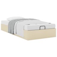 Османска рамка за легло без матрак, кремава, 90x190 см, плат