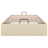 Османска рамка за легло без матрак, кремава, 90x190 см, плат