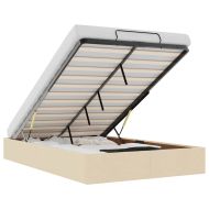 Османска рамка за легло без матрак, кремави, 120x190 см, плат