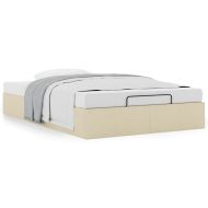 Османска рамка за легло без матрак, кремави, 120x190 см, плат