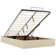 Османска рамка за легло без матрак, кремави, 120x190 см, плат