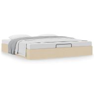 Османска рамка за легло без матрак, кремава, 180x200 см, плат