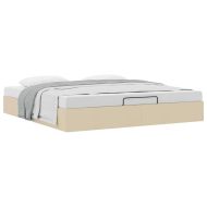 Османска рамка за легло без матрак, кремава, 180x200 см, плат