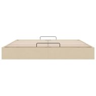 Османска рамка за легло без матрак, кремава, 200x200 см, плат