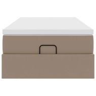 Османска легло с матрак, капучино, 90x190 см, изкуствена кожа