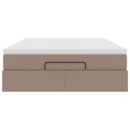 Османска легло с матрак, капучино, 140x200 см, изкуствена кожа