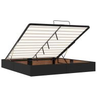 Османска легло с матрак, черно, 180x200 см, изкуствена кожа